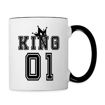 Valentine's Day Matching Couples King Jersey - Contrasting Mug - white/black - Right