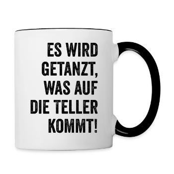 DJ Techno Party Disc Jockey Geschenk Spruch - Tasse zweifarbig - Weiß/Schwarz - Rechts