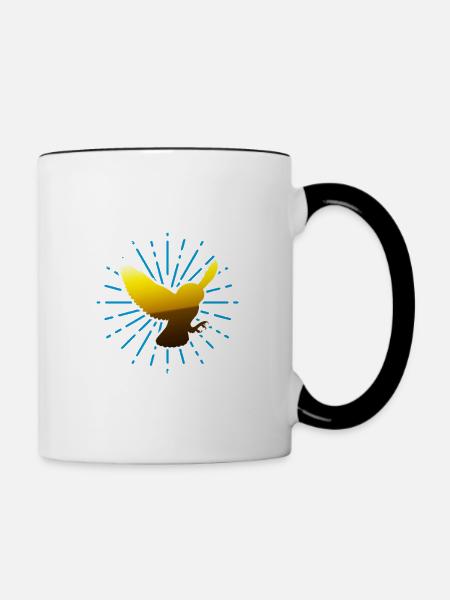 Frueher Vogel - Tasse zweifarbig - Weiß/Schwarz