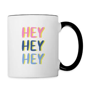 Hé hé hé hé - Mug contrasté - blanc/noir - Droite