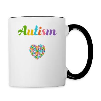 Autismus Bewusstsein - Tasse zweifarbig - Weiß/Schwarz - Rechts
