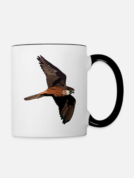 Eleonorenfalke - Tasse zweifarbig - Weiß/Schwarz