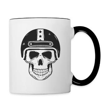 Totenkopf - Tasse zweifarbig - Weiß/Schwarz - Rechts