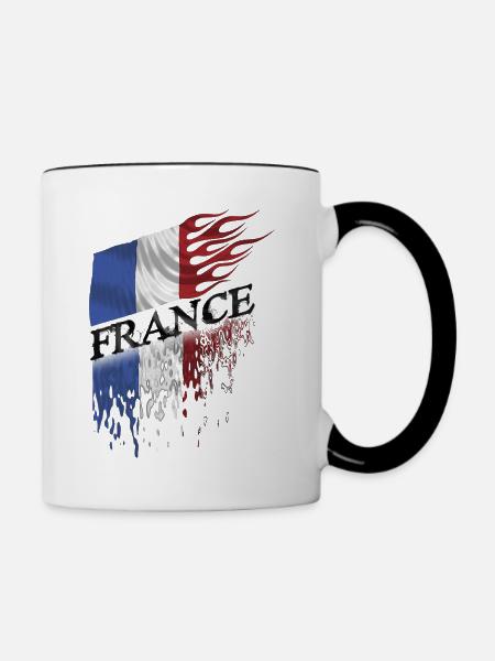 Frankreich - Tasse zweifarbig - Weiß/Schwarz