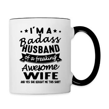 Husband Funny - Tasse zweifarbig - Weiß/Schwarz - Rechts