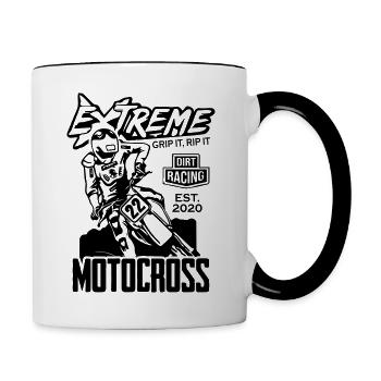 Extreme Motocross - Tasse zweifarbig - Weiß/Schwarz - Rechts