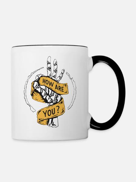 HOW ARE YOU? - Tasse zweifarbig - Weiß/Schwarz