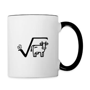 Ente Wurzel aus Kuh - Tasse zweifarbig - Weiß/Schwarz - Rechts