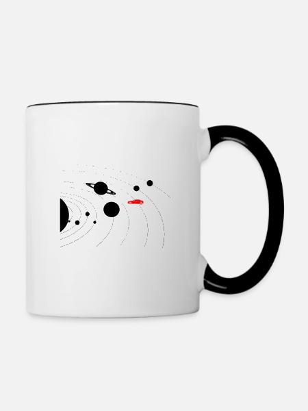 sonnensystem tesla - Tasse zweifarbig - Weiß/Schwarz