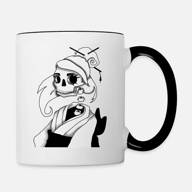 Fille squelette - Mug contrasté - blanc/noir