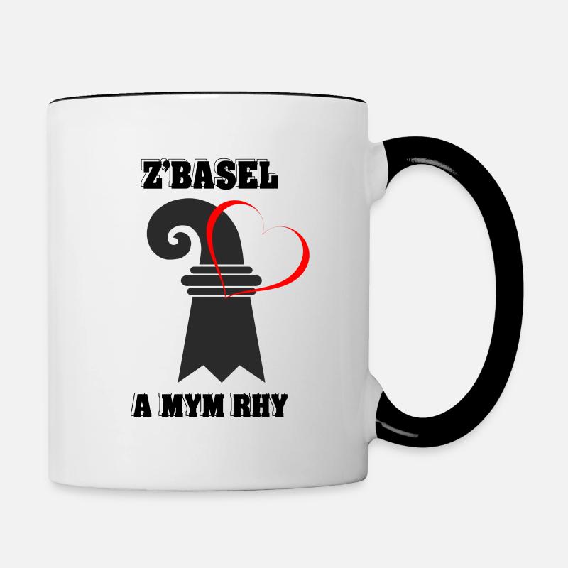 BASEL - Tasse zweifarbig - Weiß/Schwarz