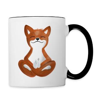 Fuchs - Tasse zweifarbig - Weiß/Schwarz - Rechts