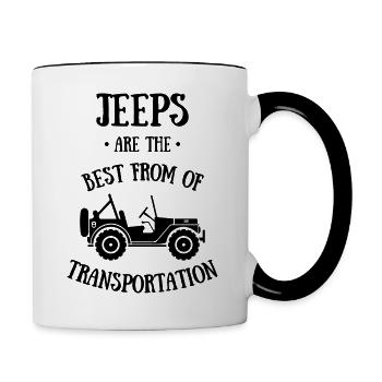 Les jeeps sont le meilleur moyen de transport - Mug contrasté - blanc/noir - Droite