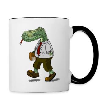 Tête de serpent - Mug contrasté - blanc/noir - Droite