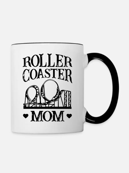 Roller Coaster Mom - Tasse zweifarbig - Weiß/Schwarz