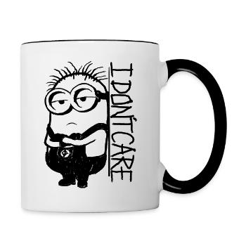 Minions Phil Mir Egal - Tasse zweifarbig - Weiß/Schwarz - Rechts