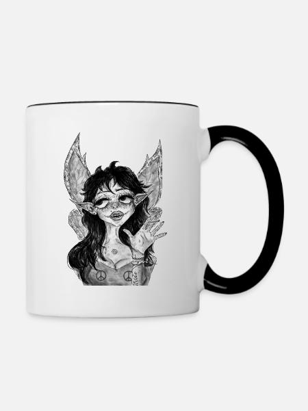 Fee - Tasse zweifarbig - Weiß/Schwarz