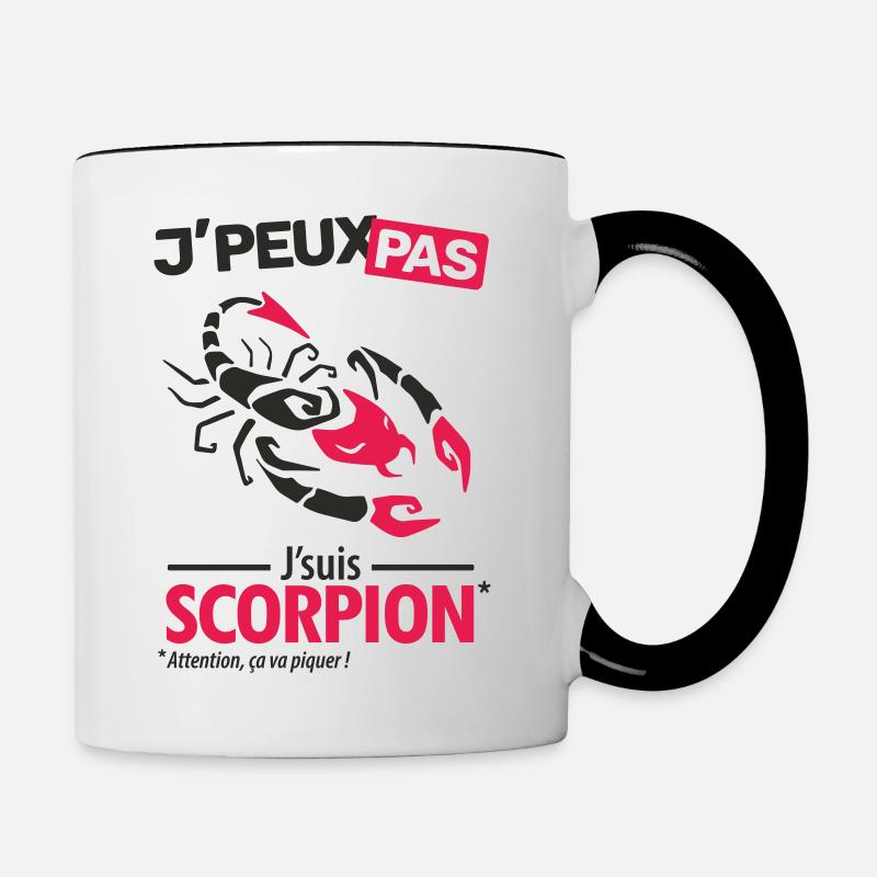 J'peux pas, j'suis scorpion - Mug contrasté - blanc/noir