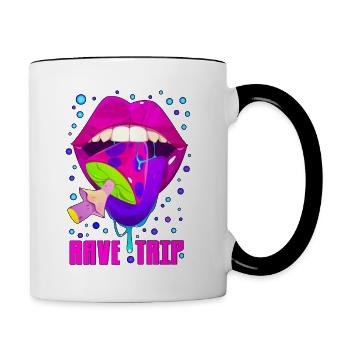 Rave Trip - Tasse zweifarbig - Weiß/Schwarz - Rechts