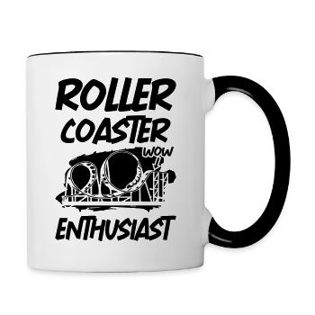 Passionné de montagnes russes - Mug contrasté - blanc/noir - Droite