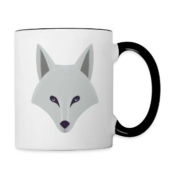 STYLIZED SAND FOX - Contrasting Mug - white/black - Right