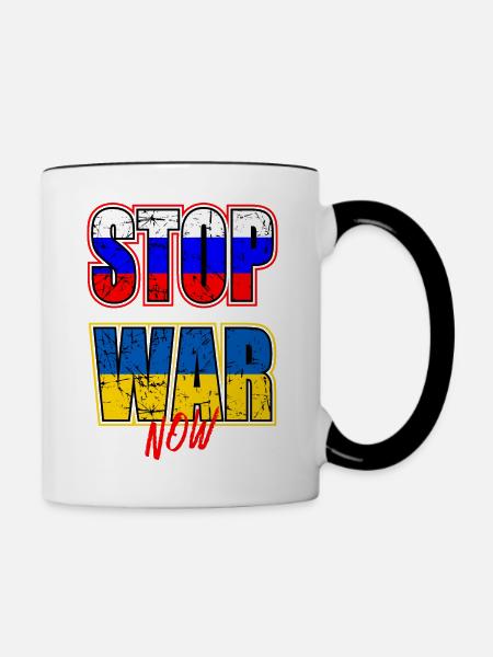 Stop War Now - Tasse zweifarbig - Weiß/Schwarz