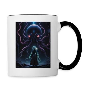 Kraken of the Cosmos - Contrasting Mug - white/black - Right