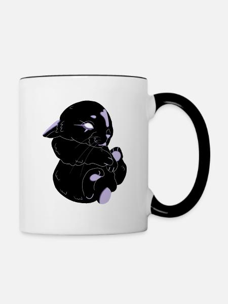 Hase im Gothic-Stil - Tasse zweifarbig - Weiß/Schwarz