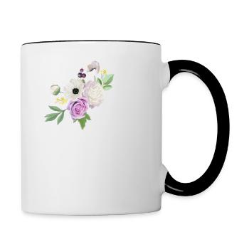 Lila Blumenbuchstabe S - Tasse zweifarbig - Weiß/Schwarz - Rechts