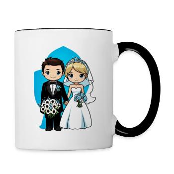 Just Married - For Wedding - Contrasting Mug - white/black - Right