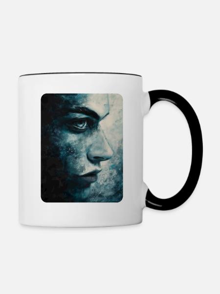 Der klare Blick - Tasse zweifarbig - Weiß/Schwarz