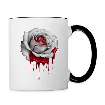 Rose dégoulinante - Mug contrasté - blanc/noir - Droite