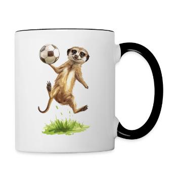 Soccer Meerkat Suricato di calcio Soccer ball - Contrasting Mug - white/black - Right