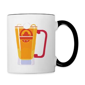 Bier Flsche Krug Saufen Junggesellenabschied 4 - Tasse zweifarbig - Weiß/Schwarz - Rechts