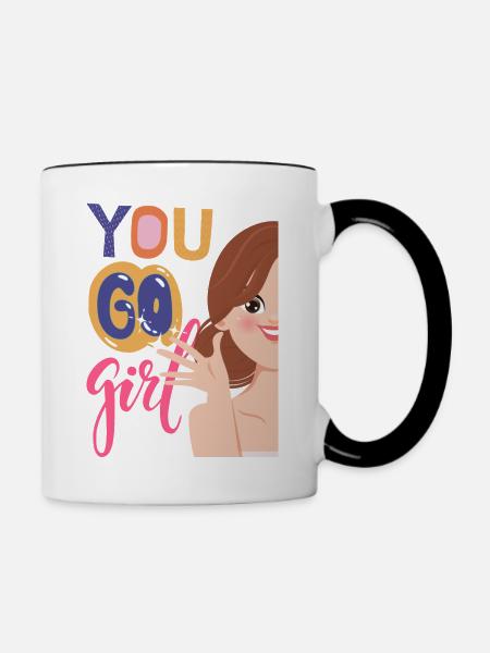 Du gehst Mädchen - Tasse zweifarbig - Weiß/Schwarz