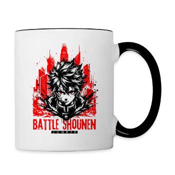 Anime Manga // Battle Shounen Junkie // AS006 - Tasse zweifarbig - Weiß/Schwarz - Rechts