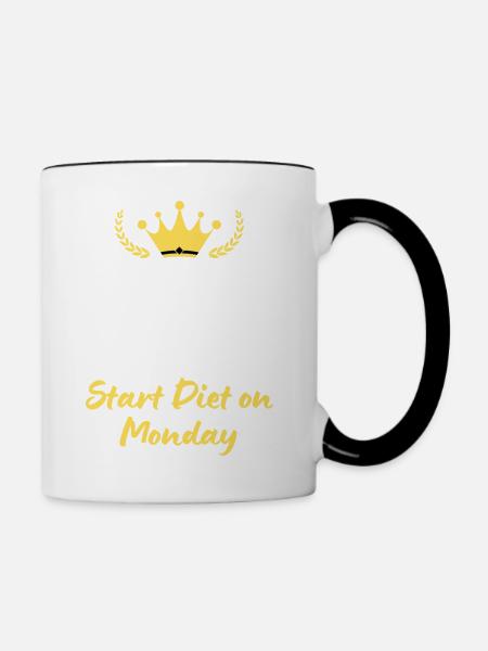 Keep Calm and Start Diet Monday - Mug contrasté - blanc/noir