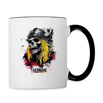 Tribu guerrière germanique Allemagne allemande Germa - Mug contrasté - blanc/noir - Droite