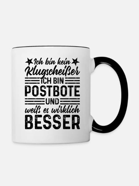 Postbote - Tasse zweifarbig - Weiß/Schwarz