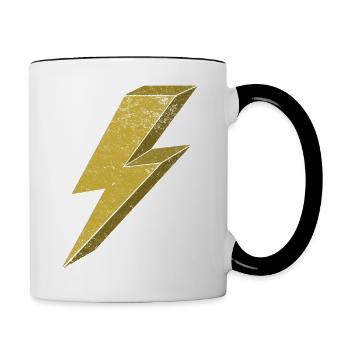 Flash dynamique en or 3D - Mug contrasté - blanc/noir - Droite