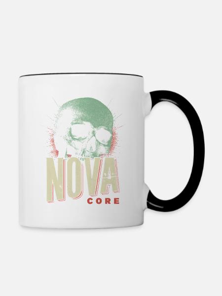 Nova Core Schädel - Tasse zweifarbig - Weiß/Schwarz