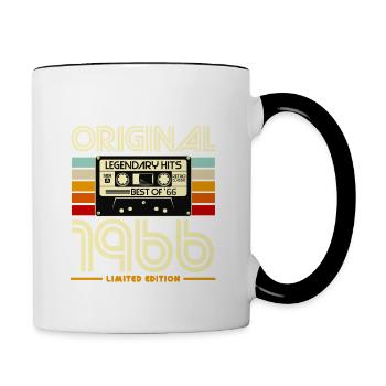 Originalkassette Retro von 1966 - Tasse zweifarbig - Weiß/Schwarz - Rechts