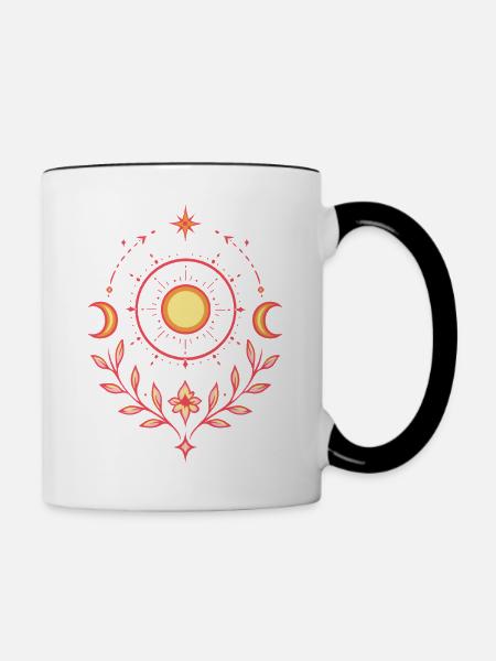 Mittsommer Sonne – Litha Pagan Design - Tasse zweifarbig - Weiß/Schwarz