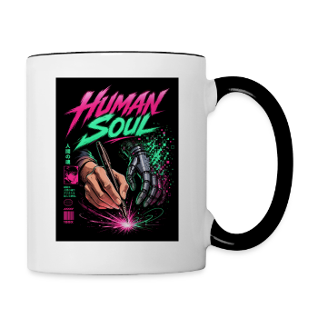 HUMAN SOUL: Retro Anime Art - Kubek dwukolorowy
