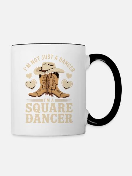 Square Dancing Square Dance Geschenk - Tasse zweifarbig - Weiß/Schwarz