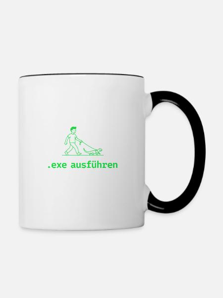 Exe ausführen Informatik Programming Geschenk - Tasse zweifarbig - Weiß/Schwarz