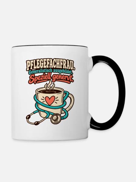 Pflegefachfrau speziell genervt - Tasse zweifarbig - Weiß/Schwarz