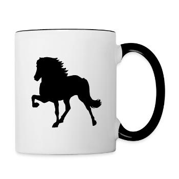 Tölter-Silhouette –Islandpferd II - Tasse zweifarbig - Weiß/Schwarz - Rechts