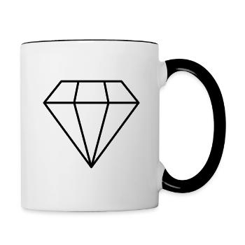 Diamant - Tasse zweifarbig - Weiß/Schwarz - Rechts
