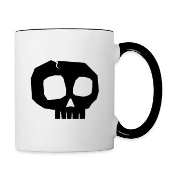 Totenkopf - Tasse zweifarbig - Weiß/Schwarz - Rechts